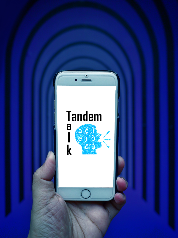 Tandem Talk logo on a mobile device